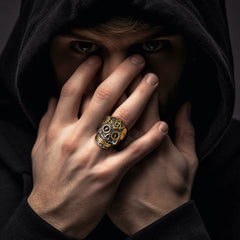 Punk Masonic Sugar Skull Ring Men