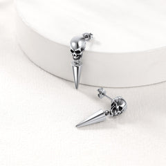 Punk Spike Skull Earrings for Men