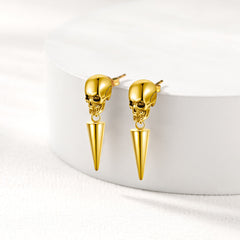 Punk Spike Skull Earrings for Men
