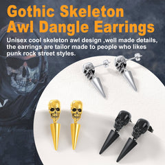 Punk Spike Skull Earrings for Men