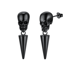 Punk Spike Skull Earrings for Men