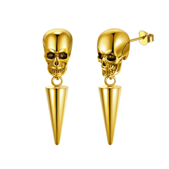 Punk Spike Skull Earrings for Men