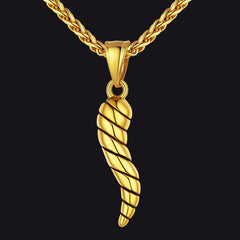 Colar de chifre italiano Cornicello Amuleto Pingente Homens Mulheres