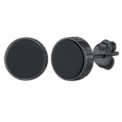 Brincos de diamante de ônix preto em prata esterlina para homens