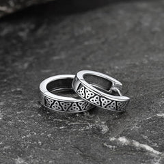Keltischer Knoten-Huggie-Creolen aus Sterlingsilber für Herren