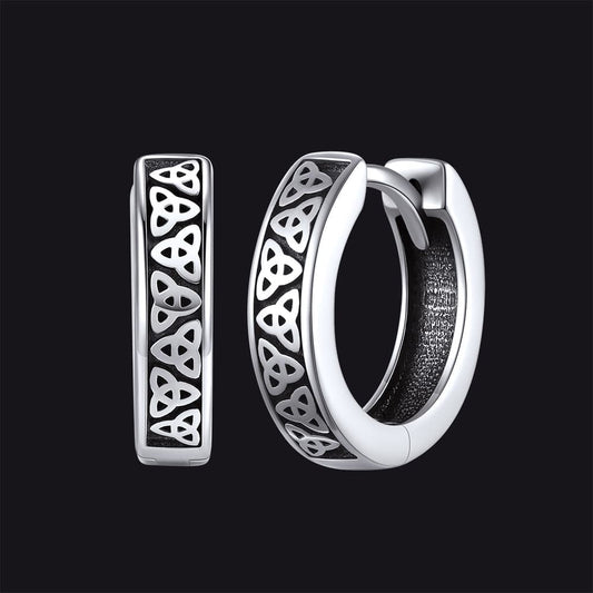 Keltischer Knoten-Huggie-Creolen aus Sterlingsilber für Herren