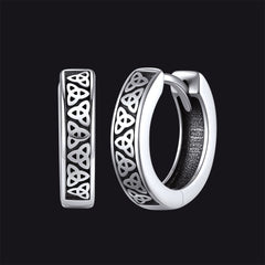 Keltischer Knoten-Huggie-Creolen aus Sterlingsilber für Herren