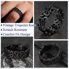 Irish Triquetra Celtic Knot Ring Men Women