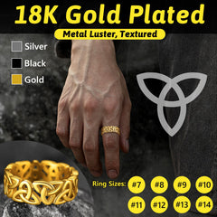Irish Triquetra Celtic Knot Ring Men Women