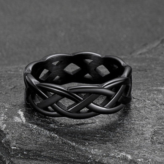 Irish Celtic Knot Band Ring Stainless Steel Men Women