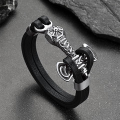 Wikinger Mjolnir Thors Hammer Lederarmband