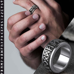 Anel de Runa Viking Nórdica Masculino