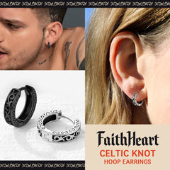 Brincos de argola Huggie Celtic Vine de prata esterlina para homens