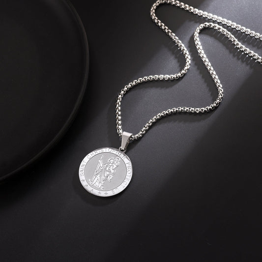 Runde St. Christopher Medaillon Halskette Herren