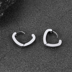 Small Heart Piercing Huggie Hoop Earrings Set for Men 4 Pairs