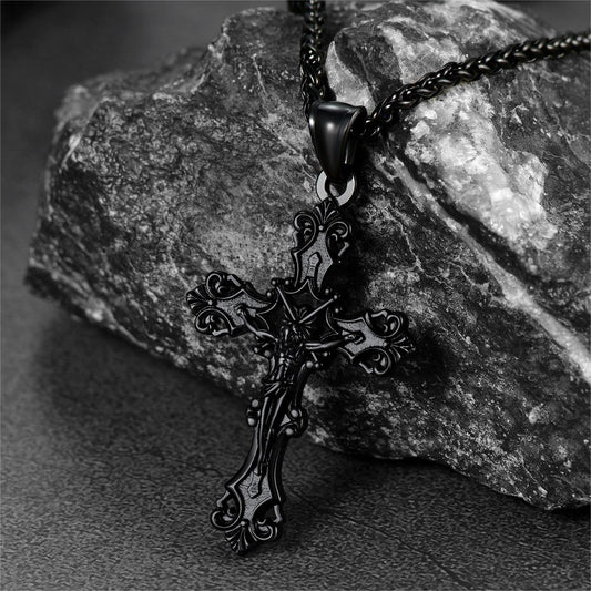 Vintage Kruzifix Kreuz Halskette Jesus Anhänger Männer