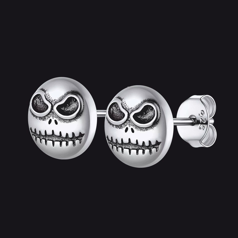 Silberne Halloween Jack Skellington Ohrstecker für Herren
