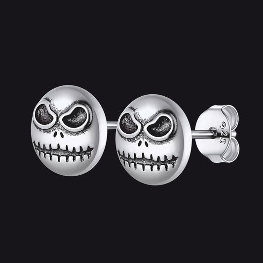 Silberne Halloween Jack Skellington Ohrstecker für Herren