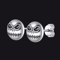 Silberne Halloween Jack Skellington Ohrstecker für Herren