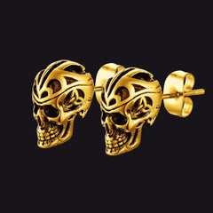 Gothic Keltischer Knoten Totenkopf Ohrstecker für Männer