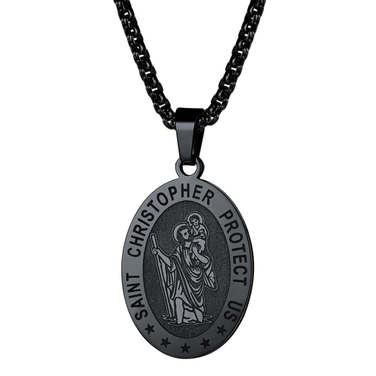 Ovale christliche Schutzmedaille des Heiligen Christophorus für Männer