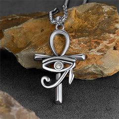 Ägyptisches Ankh-Kreuz Halskette Anhänger Auge Horus