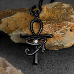 Ägyptisches Ankh-Kreuz Halskette Anhänger Auge Horus