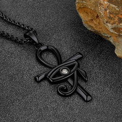 Ägyptisches Ankh-Kreuz Halskette Anhänger Auge Horus