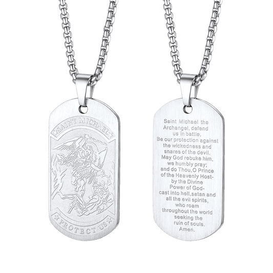 Erzengel St. Michael Hundemarke Halskette Herren