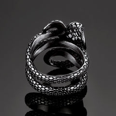 Anel de cobra gótico punk masculino