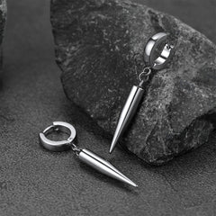 Brincos de argola punk longos com pontas pendentes para homens e mulheres
