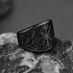Viking Compass Ring Celtic Knot Men