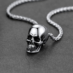 Colar com pingente de caveira gótica masculina