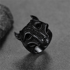 Anel Viking Celtic Wolf de Aço Inoxidável Masculino