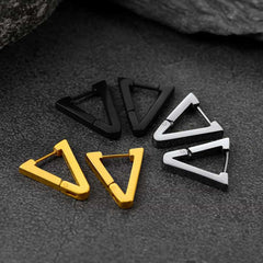 Brincos de argola triangulares clássicos para homens e mulheres