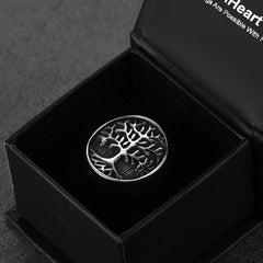 Vintage Tree Life Signet Ring Men