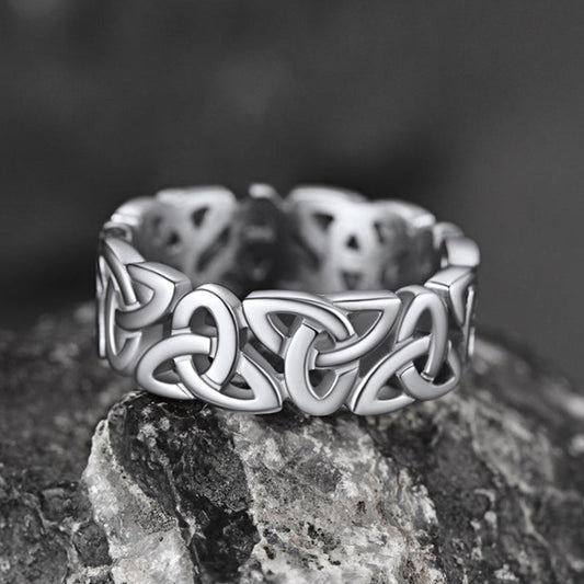 Irish Triquetra Celtic Knot Ring Men Women