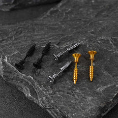 Screw Back Stud Earrings Set 3 Pairs For Men