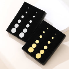 Punk Round Stud Earrings Set For Men 12 Pairs