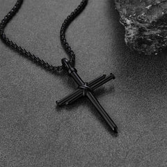 Christliche Nagelkreuz-Anhänger-Halskette für Herren