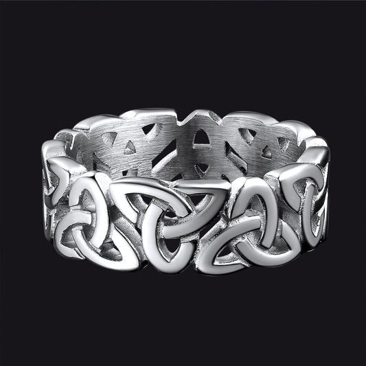 Irish Triquetra Celtic Knot Ring Men Women