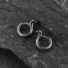 Huggie-Creolen aus Sterlingsilber mit Kobra-Schlange für Herren