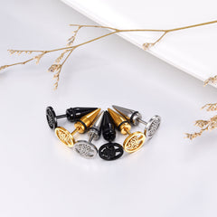 Tree of Life Stud Earrings Set for Men 3 Pairs