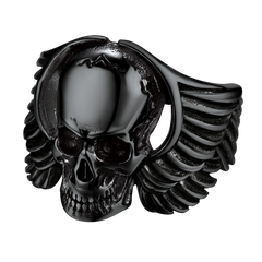 Biker Wings Totenkopf Edelstahlring Herren