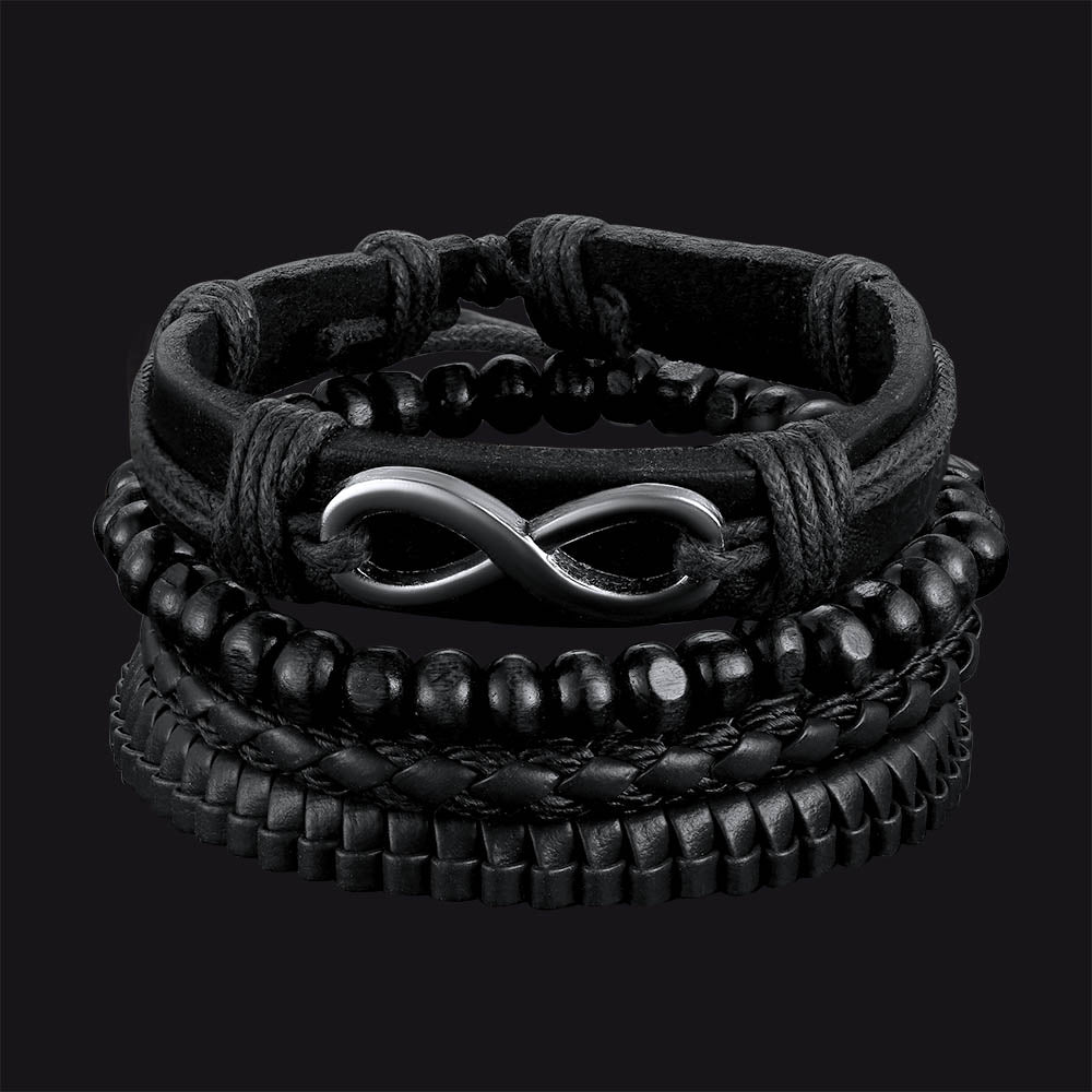 Unendlich gewebtes Manschettenseil-Lederarmband