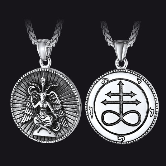 Baphomet Satanische Ziege Leviathan Kreuz Halskette Männer