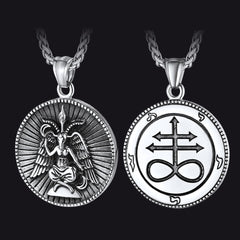 Baphomet Satanische Ziege Leviathan Kreuz Halskette Männer