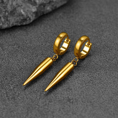 Brincos de argola punk longos com pontas pendentes para homens e mulheres