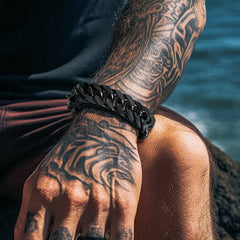 Armband mit kubanischer Gliederkette, 8/12/17 mm Breite