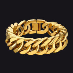 Armband mit kubanischer Gliederkette, 8/12/17 mm Breite